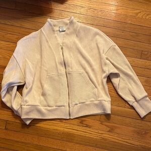 Varley Rosanne Zip Through Sweat in Oatmeal XL